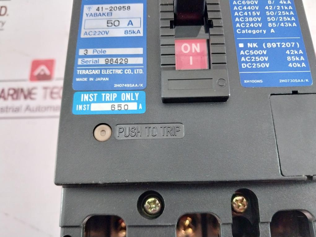 Terasaki Electric Xh100Ns 3 Pole Circuit Breaker Tembreak Ac690V