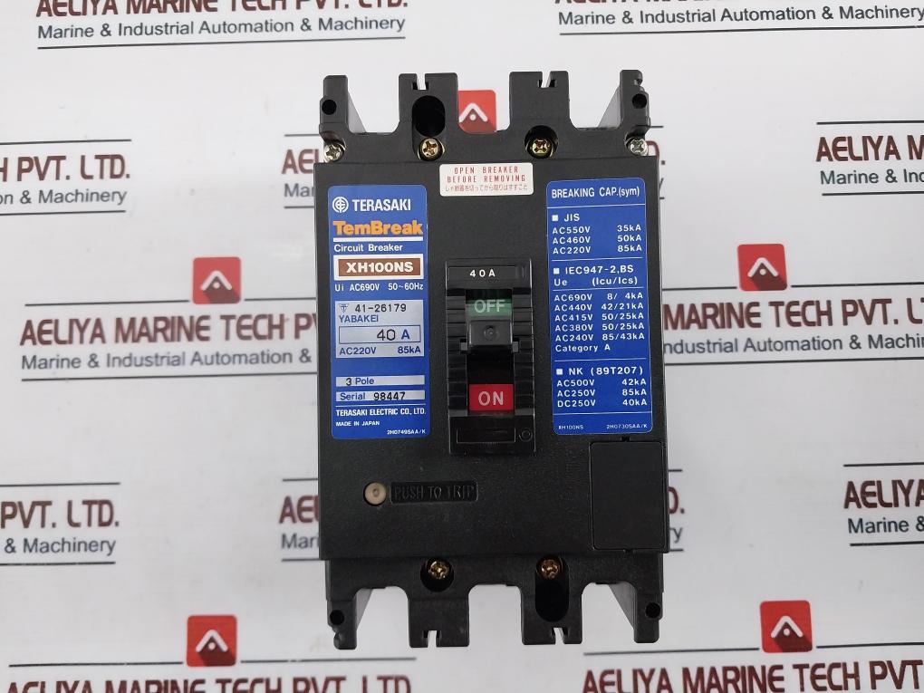 Terasaki Electric XH100NS Molded Case Circuit Breaker 40A AC690V 50~60Hz