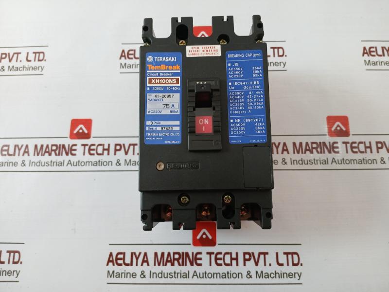 Terasaki Electric Xh100Ns Tembreak Circuit Breaker 3 Pole 75A Ac690V 50-60Hz