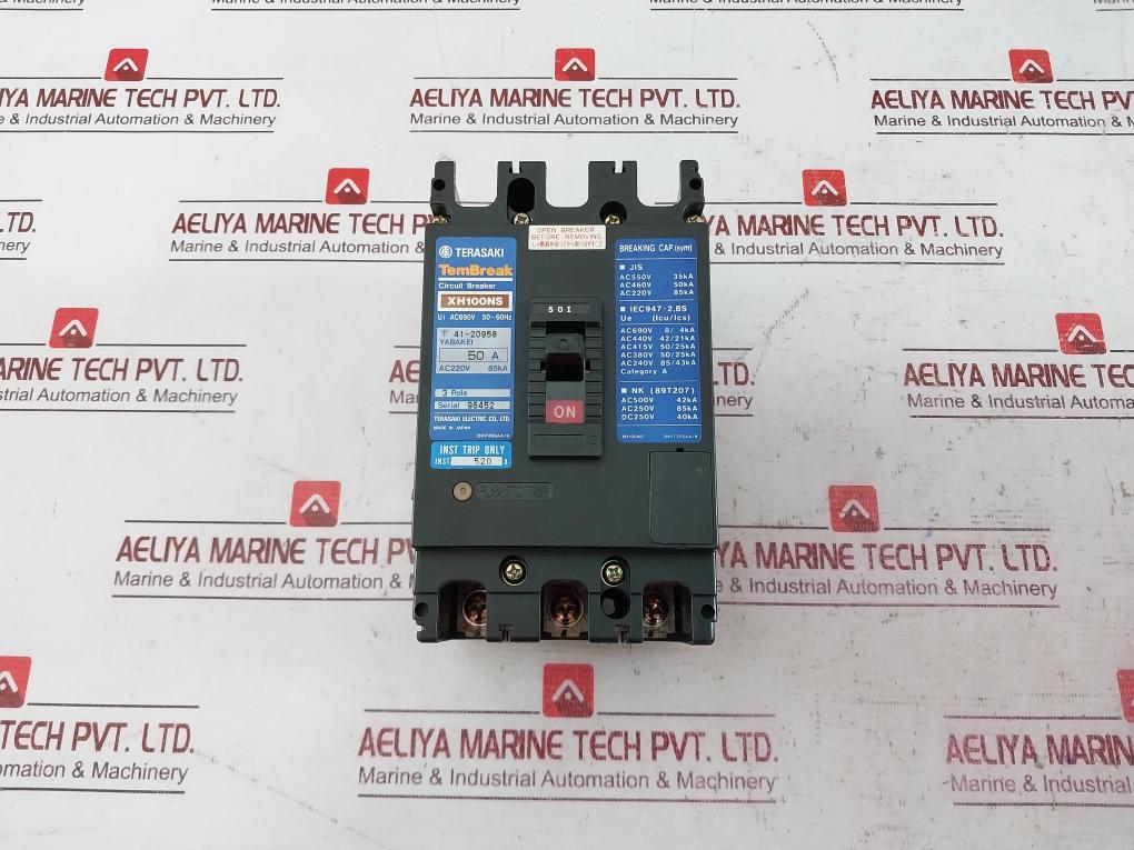 Terasaki Electric Xh100Ns Tembreak Circuit Breaker 50A 3 Pole 85Ka Ac690V 220V