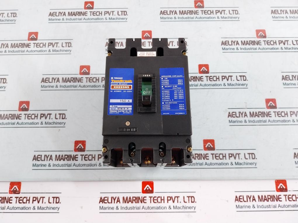 Terasaki Electric Xh225Ns Circuit Breaker 3 Pole 150A Ac690V 50~60Hz