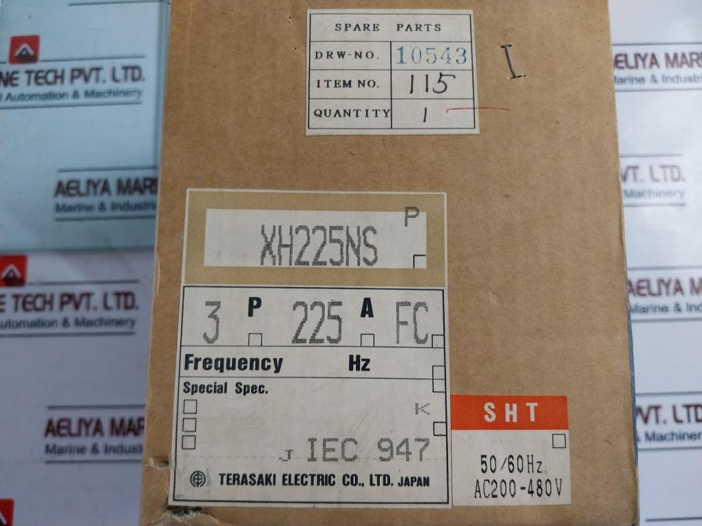 Terasaki Electric Xh225Ns Molded Case Circuit Breaker 3-pole 225A