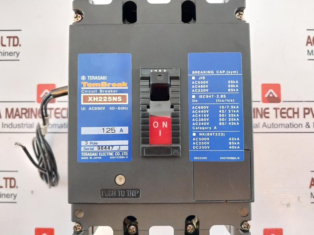 Terasaki Electric Xh225ns Circuit Breaker 125a Ac690v 50~60hz