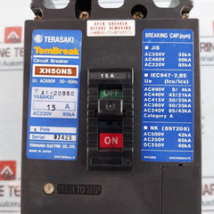 Terasaki Electric Xh50Ns Circuit Breaker 3 Pole 15A Ac690V 50~60 Hz