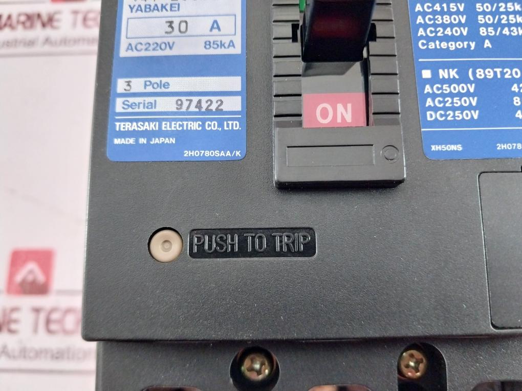 Terasaki Electric Xh50Ns Tembreak 3 Pole Circuit Breaker 30 A Ac220V 85Ka