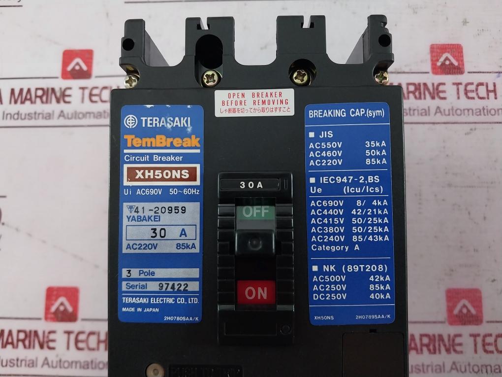 Terasaki Electric Xh50Ns Tembreak 3 Pole Circuit Breaker 30 A Ac220V 85Ka