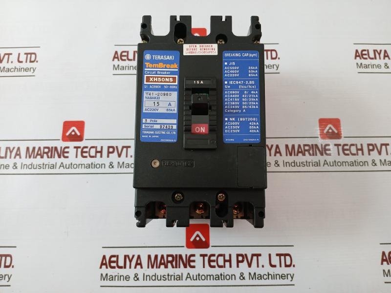 Terasaki Electric Xh50Ns Tembreak 3 Pole Circuit Breaker Ac690V 15A 200-480V