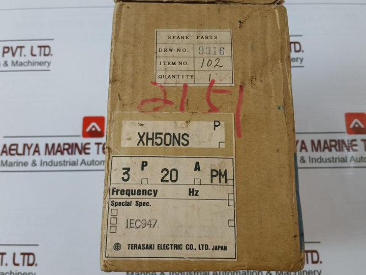 Terasaki Electric Xh50Ns Tembreak Circuit Breaker 3 Pole 20A Ac690V 50~60Hz