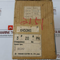 Terasaki Electric Xh50Ns Tembreak Circuit Breaker 3 Pole 20A Ac690V 50~60Hz