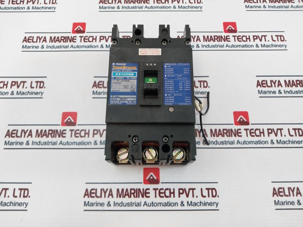 Terasaki Electric Xs100Nb 3 Pole Circuit Breaker 50A Ac690V 50~60Hz