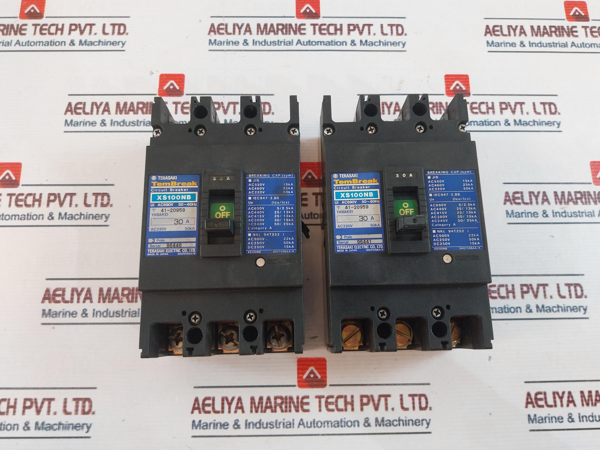 Terasaki Electric Xs100Nb Circuit Breaker 30A Ac220V 50Ka