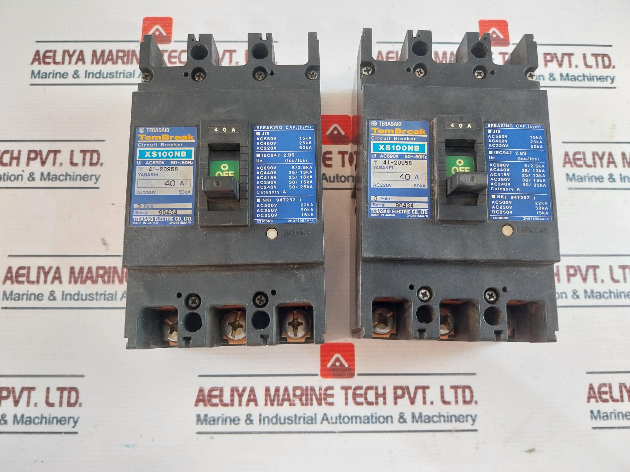 Terasaki Electric Xs100Nb Circuit Breaker 40A 41-20958