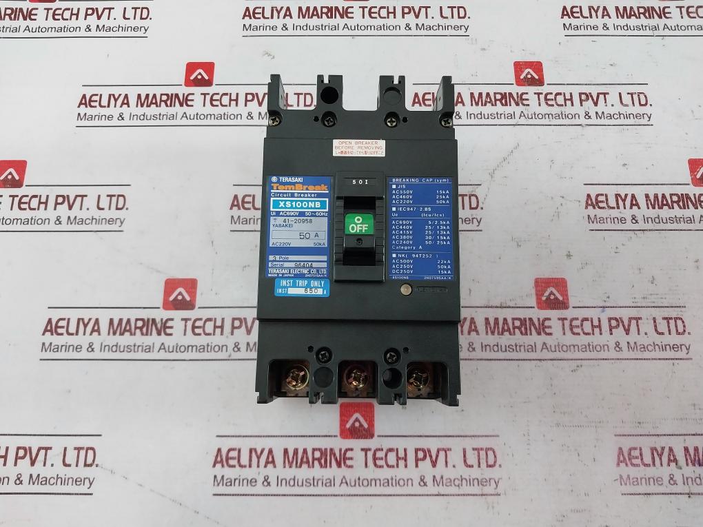 Terasaki Electric Xs100Nb No-fuse Circuit Breaker 50A Ac220V 50Ka