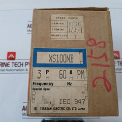 Terasaki Electric Xs100Nb Tembreak Circuit Breaker 3 Pole 60A Ac690V 50-60Hz