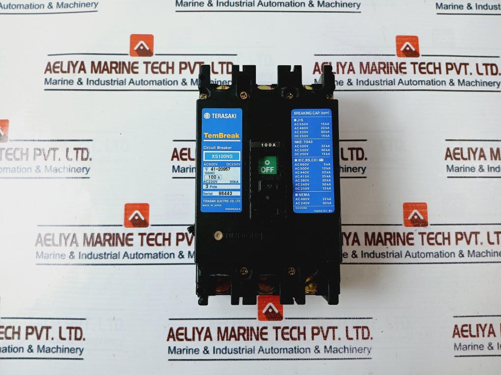 Terasaki Electric Xs100Ns 100A Circuit Breaker Ac600V Dc250V