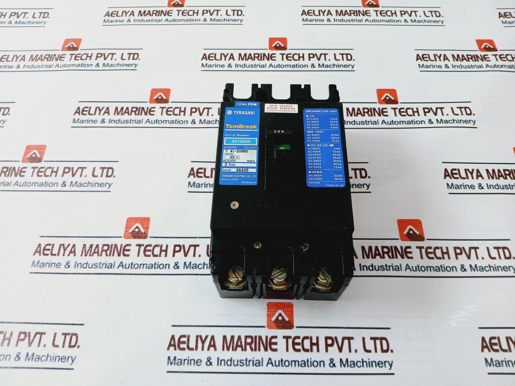 Terasaki Electric Xs100Ns 3 Pole 20A Circuit Breaker Ac220V 50Ka