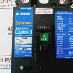 Terasaki Electric Xs100Ns 3 Pole 20A Circuit Breaker Ac220V 50Ka