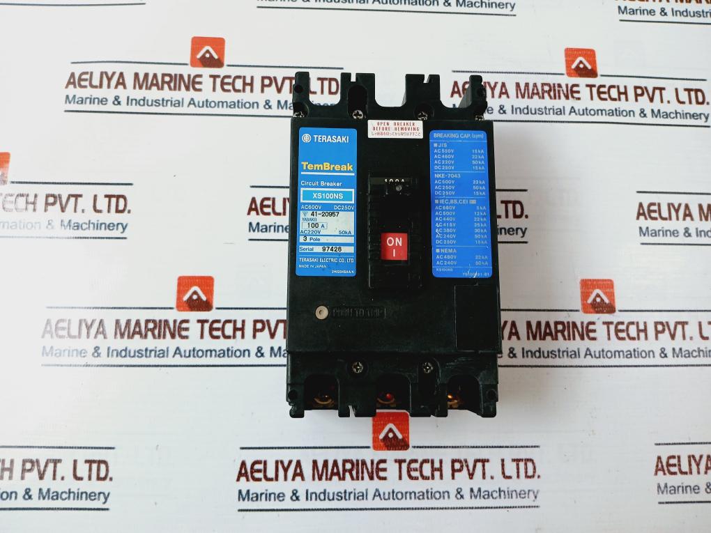 Terasaki Electric XS100NS 3 Pole Circuit Breaker 100A