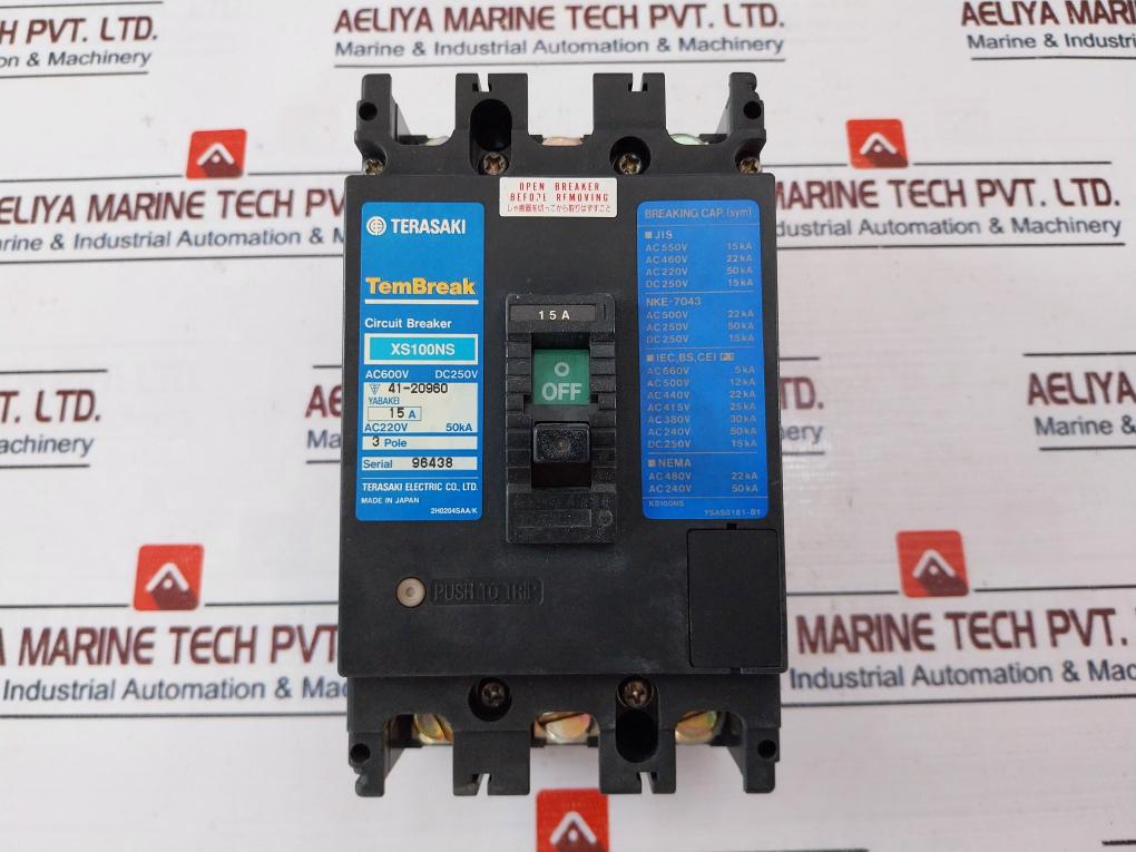 Terasaki Electric Xs100Ns 41-20960 Circuit Breaker 15A