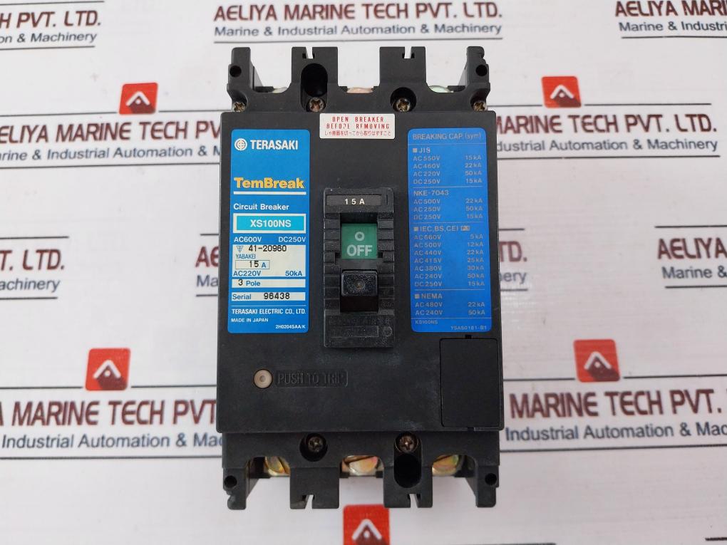 Terasaki Electric XS100NS 41-20960 Circuit Breaker 15A