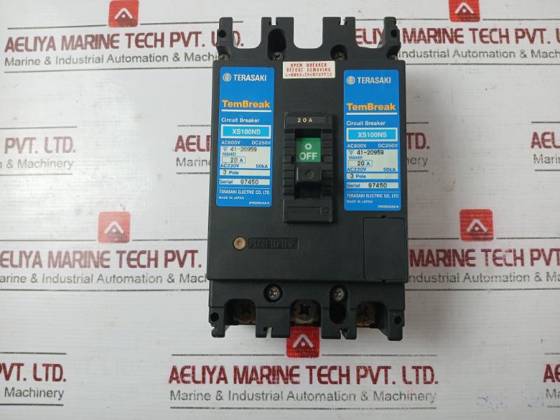 Terasaki Electric Xs100Ns Circuit Breaker 3 Pole Ac 600V Dc250V 20A Ac220V 50Ka