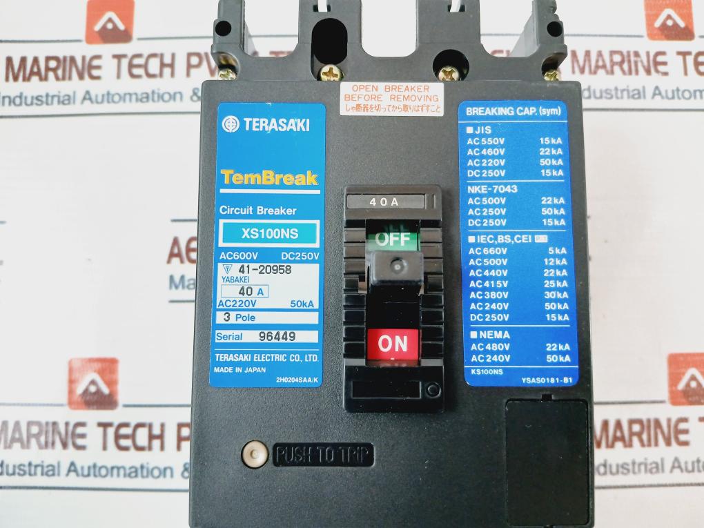 Terasaki Electric Xs100Ns Tembreak Circuit Breaker 40A