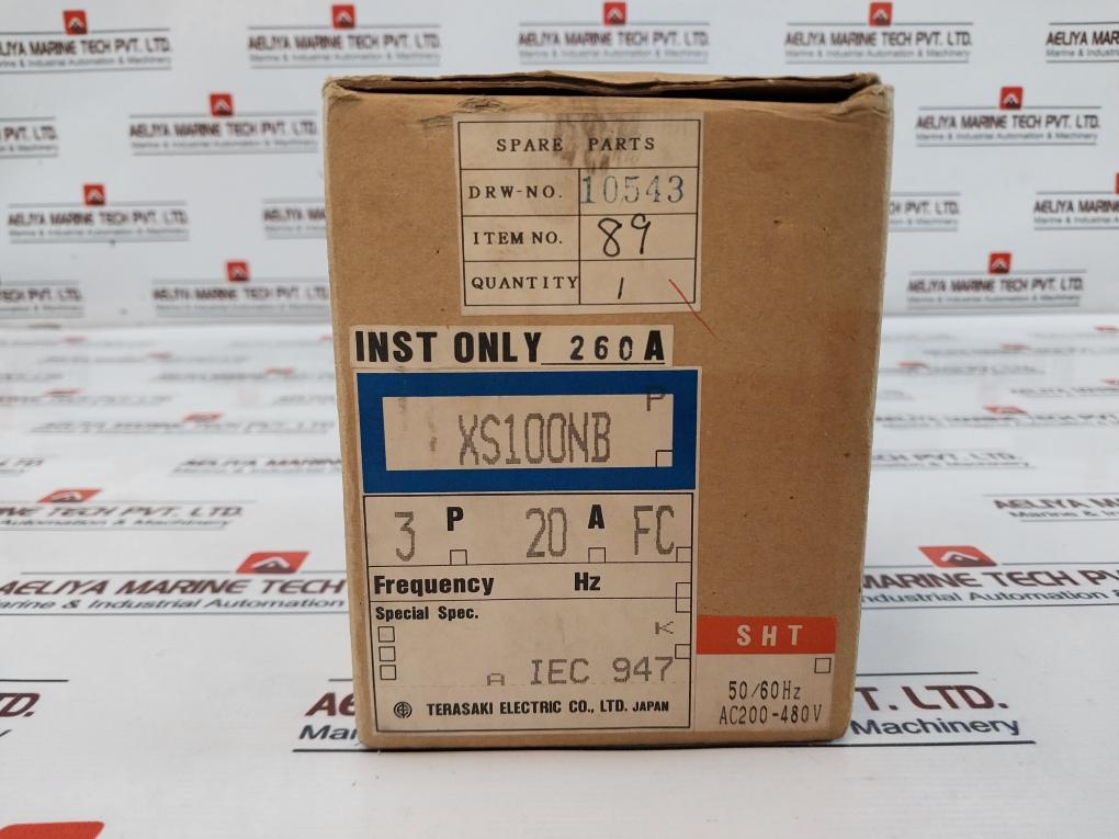 Terasaki Electric Xs100nb 20a Circuit Breaker Ac690v 50~60hz 41-26178