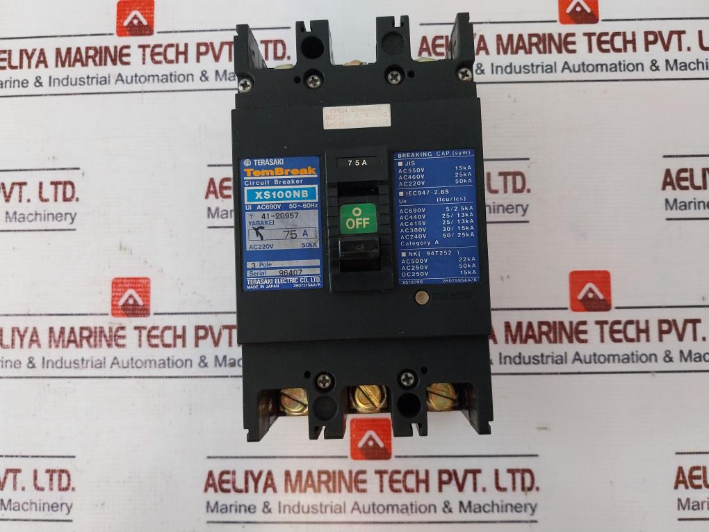 Terasaki Electric Xs100nb Tembreak Circuit Breaker 75 A