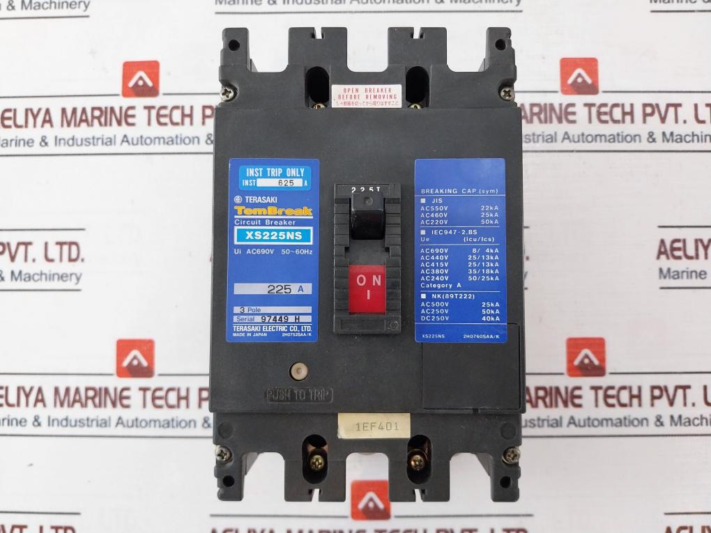 Terasaki Electric Xs225Ns 3 Pole Circuit Breaker 225A Ac690V 50-60Hz