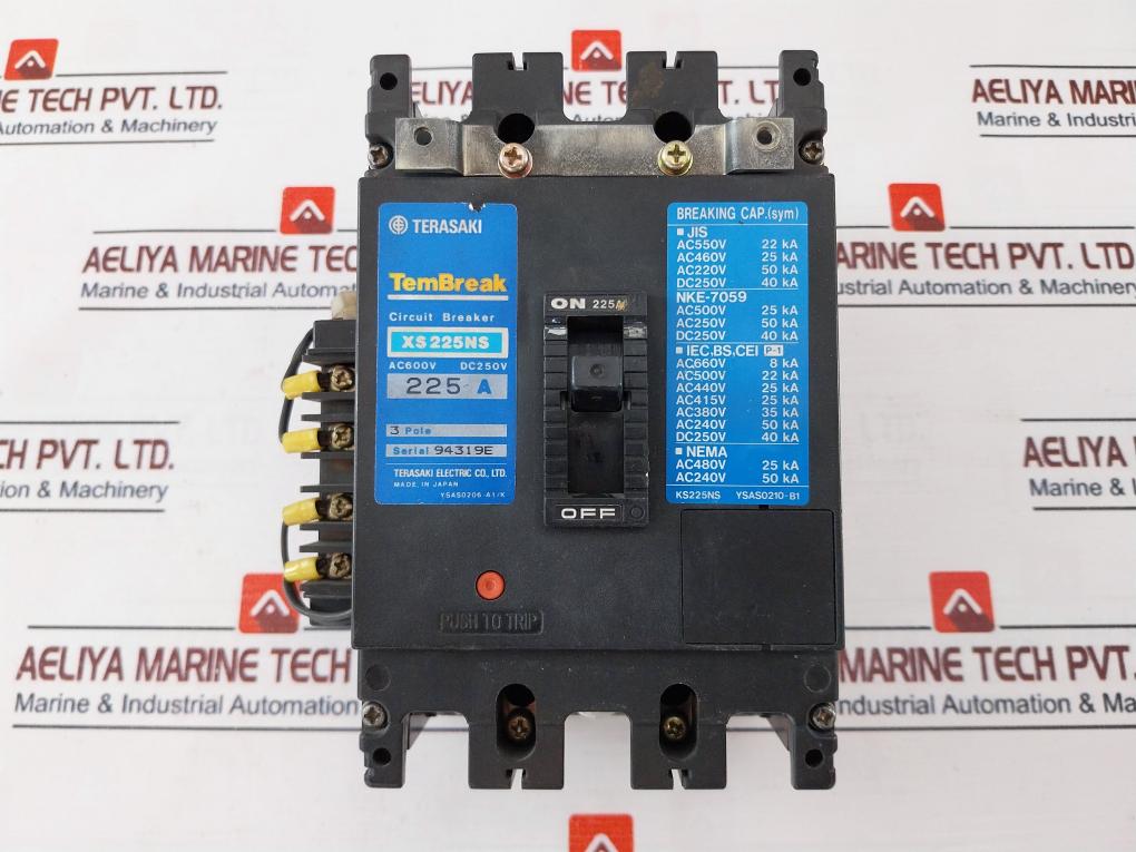 Terasaki Electric Xs225Ns 225A 3 Pole Circuit Breaker With Xcu1 S Uvt Controller