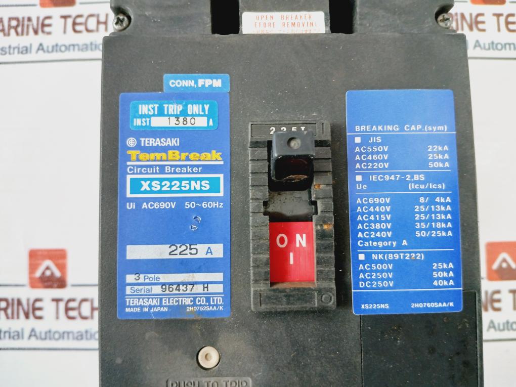 Terasaki Electric Xs225Ns 225A Circuit Breaker Ac690V 50~60Hz