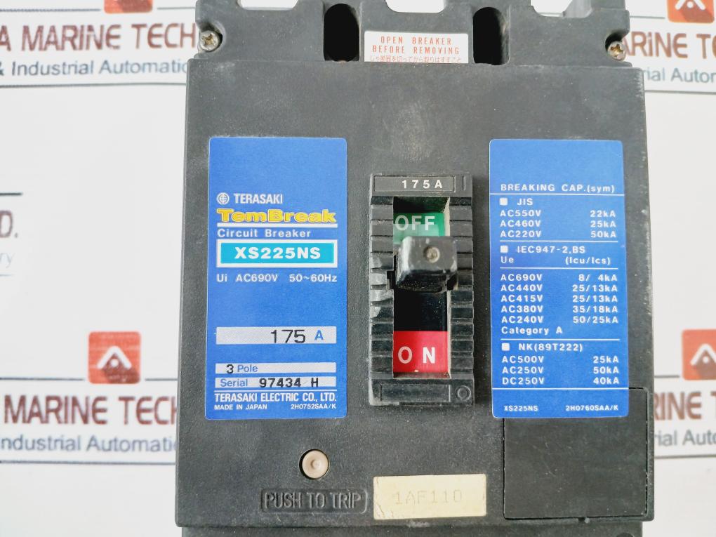 Terasaki Electric Xs225Ns Circuit Breaker 175A Ac690V 50-60Hz