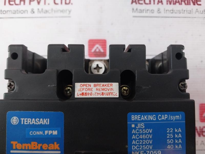 Terasaki Electric Xs225Ns Tembreak Circuit Breaker 150A 3-pole Ac 600V Dc 250V