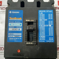 Terasaki Electric Xs225Ns Tembreak Circuit Breaker 3 Pole Ac 600V Dc 250V 200A
