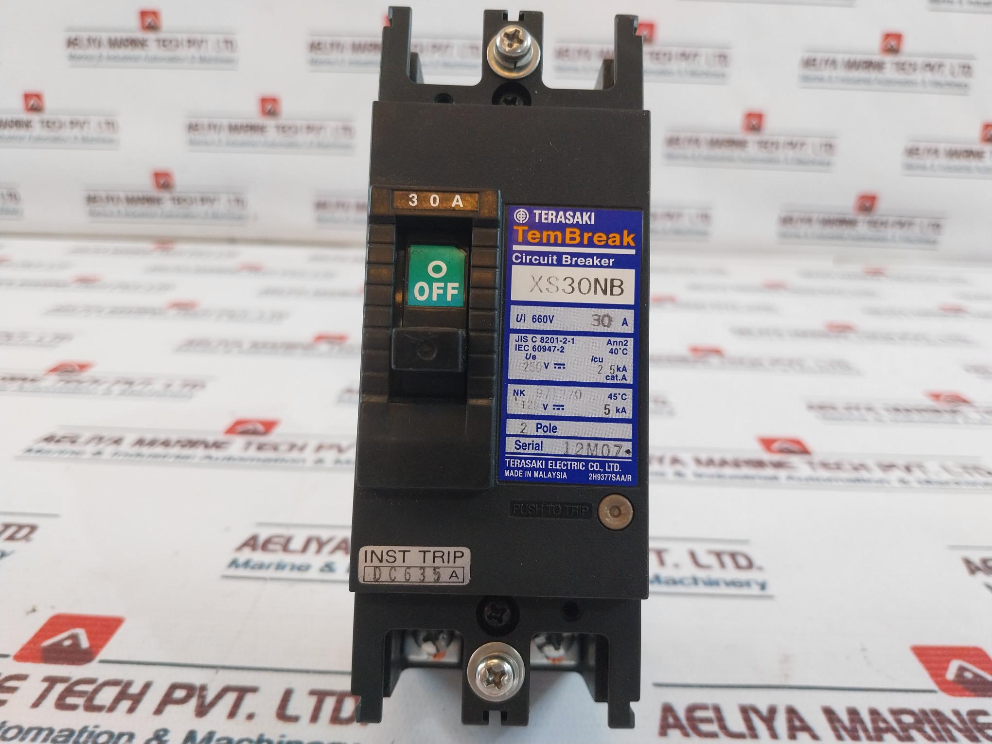 Terasaki Electric Xs30Nb 30A 2 Pole Circuit Breaker