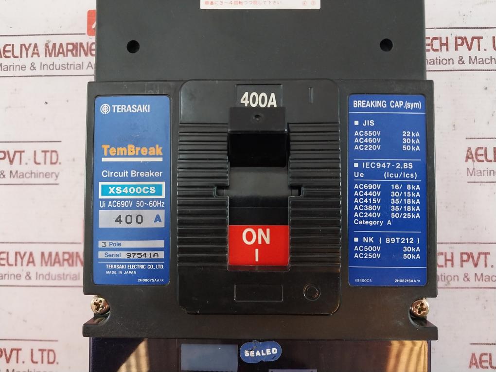 Terasaki Electric Xs400Cs 3Pole Tembreak Circuit Breaker Ac690V 200-480V 400A