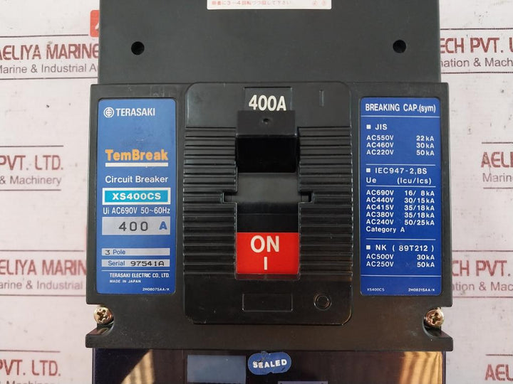 Terasaki Electric Xs400Cs 3Pole Tembreak Circuit Breaker Ac690V 200-480V 400A