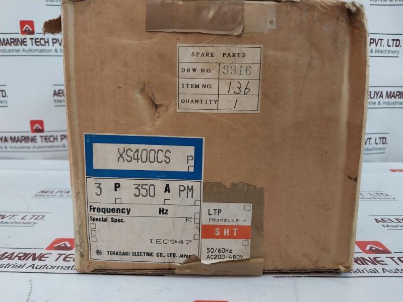 Terasaki Electric Xs400Cs Tembreak Circuit Breaker Ac690V 350A 200-480V 50/60Hz