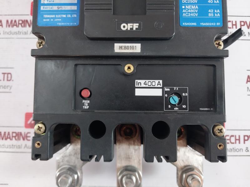 Terasaki Electric Xs400Ns 3 Pole Tembreak Circuit Breaker 400A 100-115V 50/60Hz