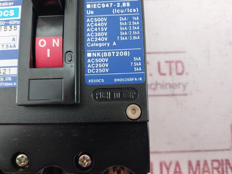 Terasaki Electric Xs50Cs 3 Pole Circuit Breaker Ac600V 2H0535Sfa/K Ac220V 7.5Ka