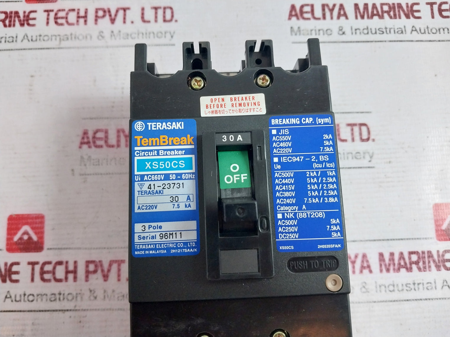Terasaki Electric Xs50Cs Tembreak Circuit Breaker 30A 220V 7.5Ka