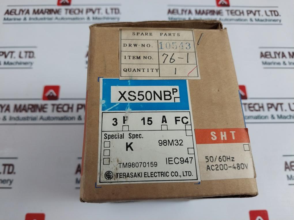 Terasaki Electric Xs50Nb 15A Circuit Breaker 3 Pole 200-480V 50/60Hz