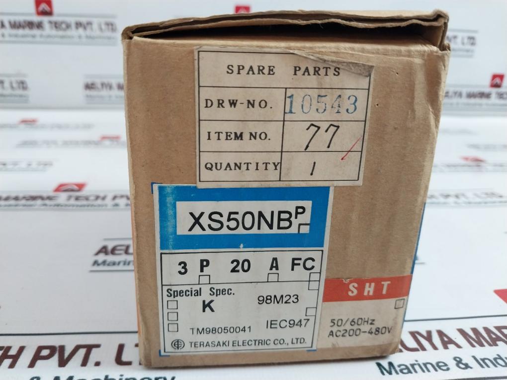 Terasaki Electric Xs50Nb 20A Molded Case Circuit Breaker 3 Pole 50/60Hz