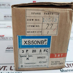 Terasaki Electric Xs50Nb 20A Molded Case Circuit Breaker 3 Pole 50/60Hz