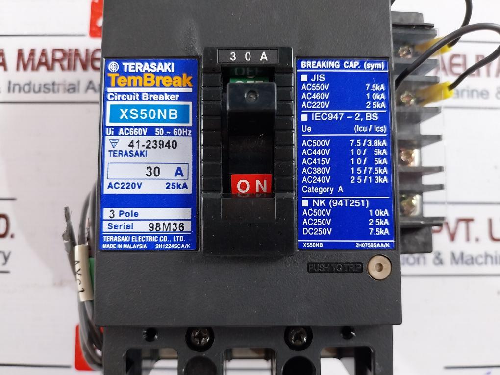 Terasaki Electric Xs50Nb Molded Case Circuit Breaker 3 Pole 30A