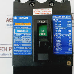 Terasaki Electric Xs50Ns Circuit Breaker 15A Ac600V Dc250V