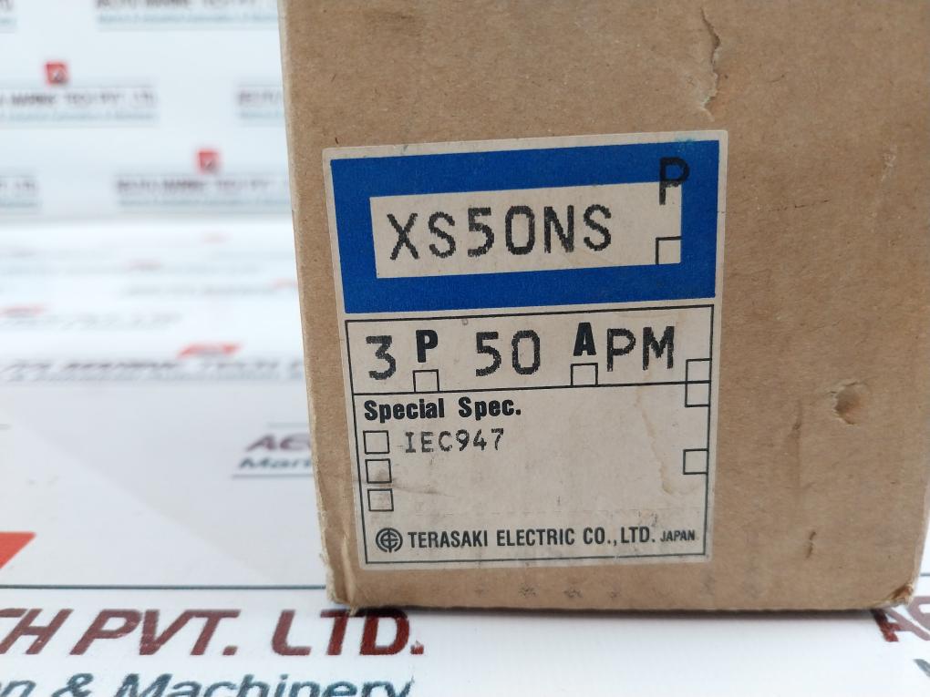 Terasaki Electric Xs50Ns Circuit Breaker 3 Pole 50A 600Vac 250Vdc