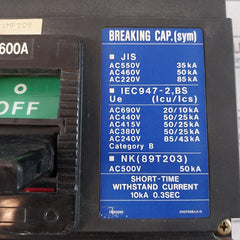 Terasaki Electric Xs600Ne Circuit Breaker 2H0824Saa/K
