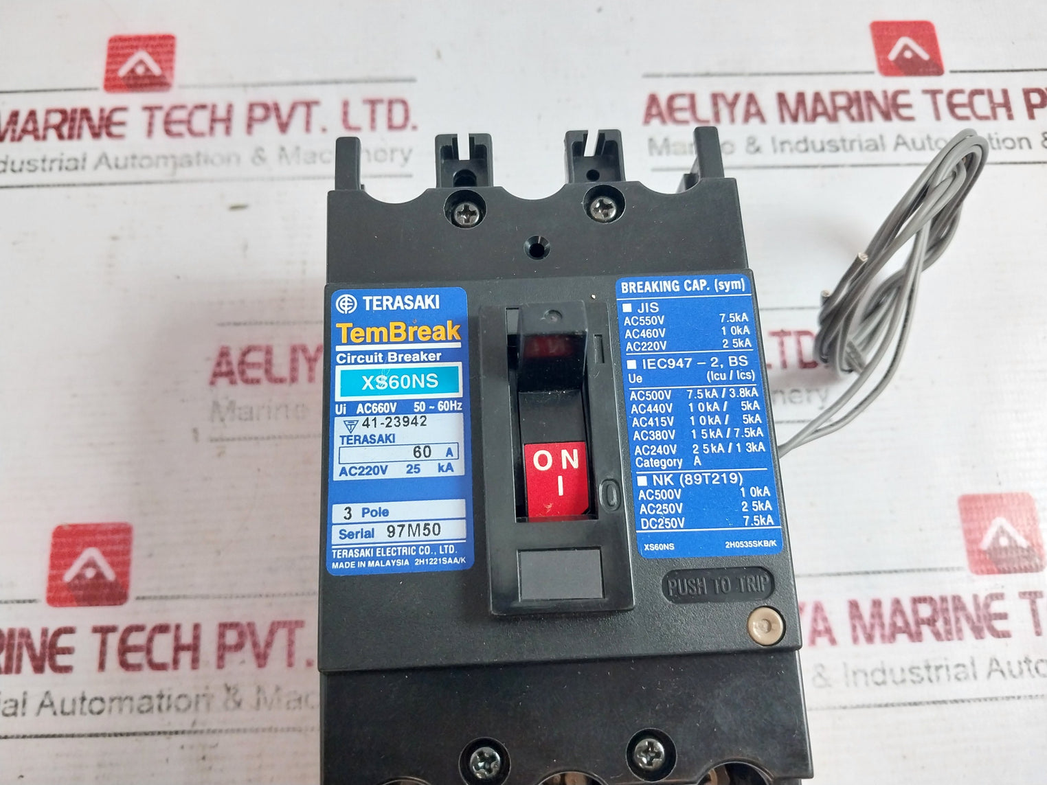 Terasaki Electric Xs60Ns 3-pole Circuit Breaker 60A Ac660V With Auxiliary Switch