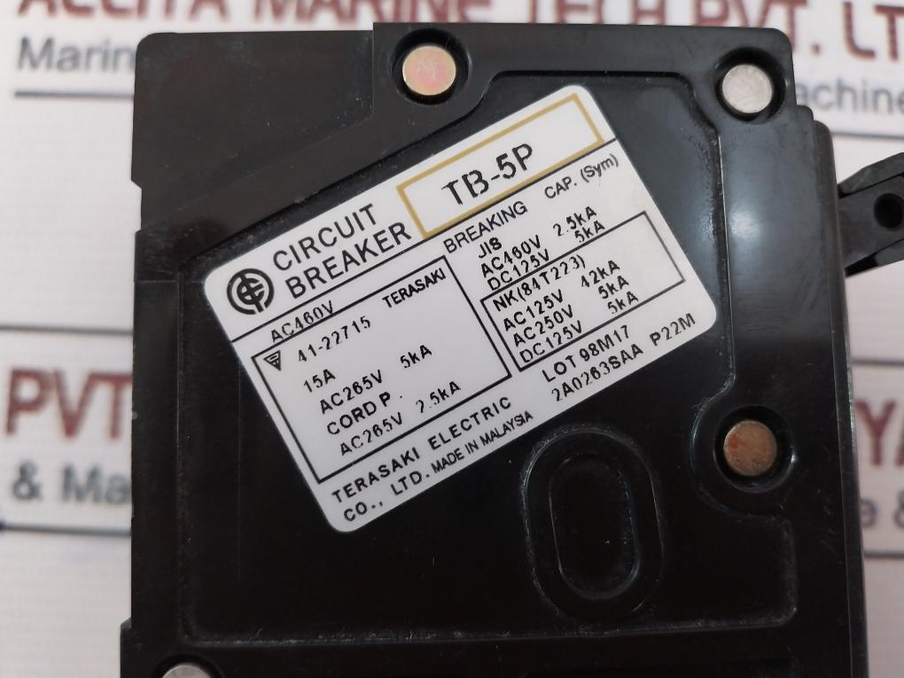 Terasaki Tb-5P Circuit Breaker 15A Ac460V